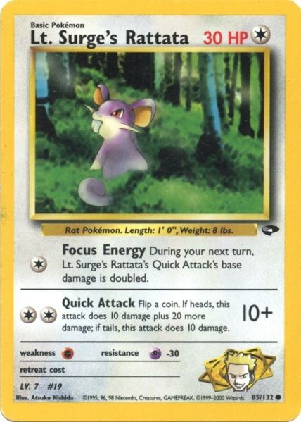 Lt. Surge's Rattata (85/132) [Gym Challenge Unlimited] | Tabernacle Games