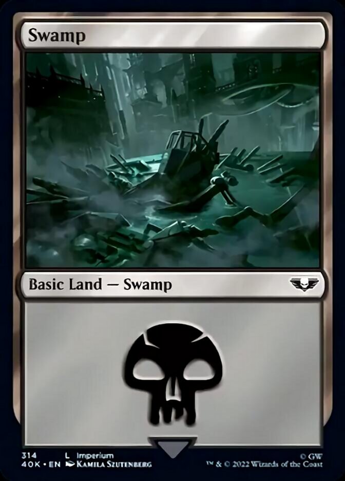 Swamp (314) (Surge Foil) [Universes Beyond: Warhammer 40,000] | Tabernacle Games