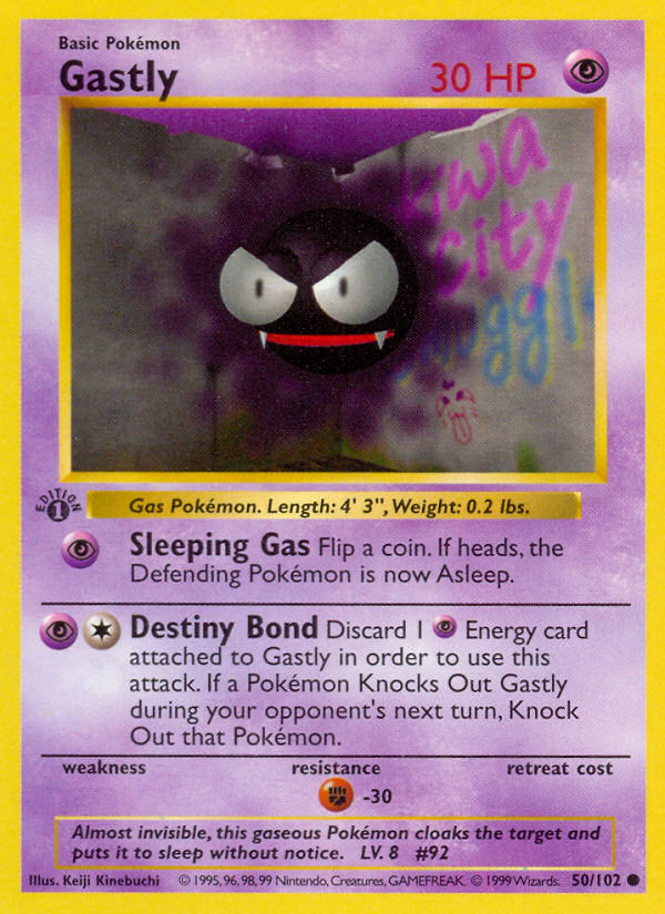 Gastly (50/102) (Shadowless) [Base Set 1st Edition] | Tabernacle Games