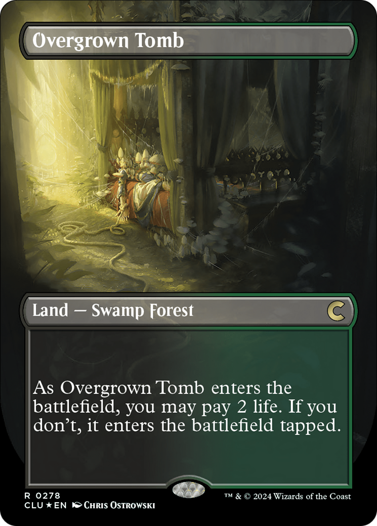 Overgrown Tomb (Borderless) [Ravnica: Clue Edition] | Tabernacle Games