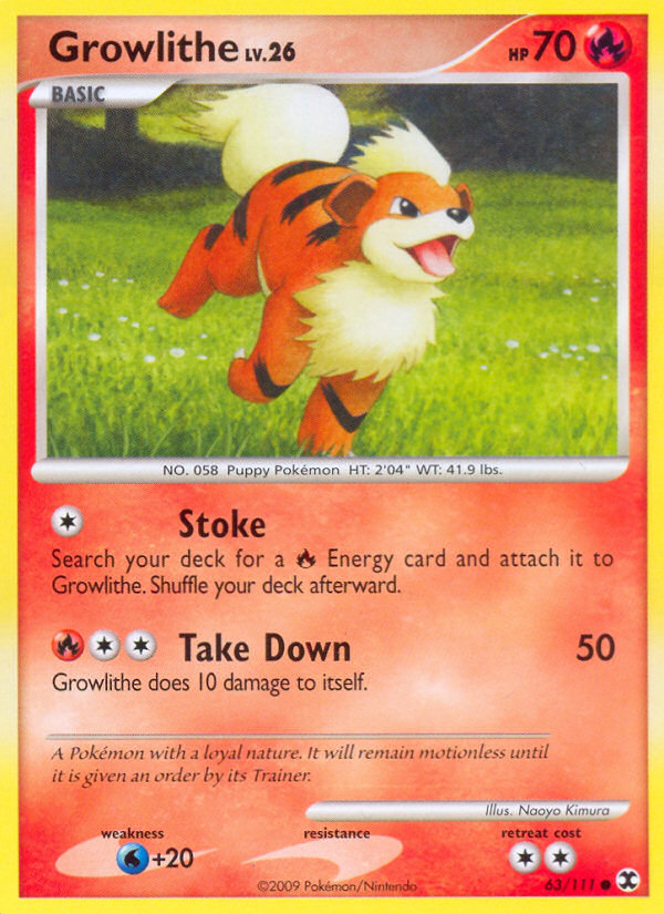 Growlithe (63/111) [Platinum: Rising Rivals] | Tabernacle Games