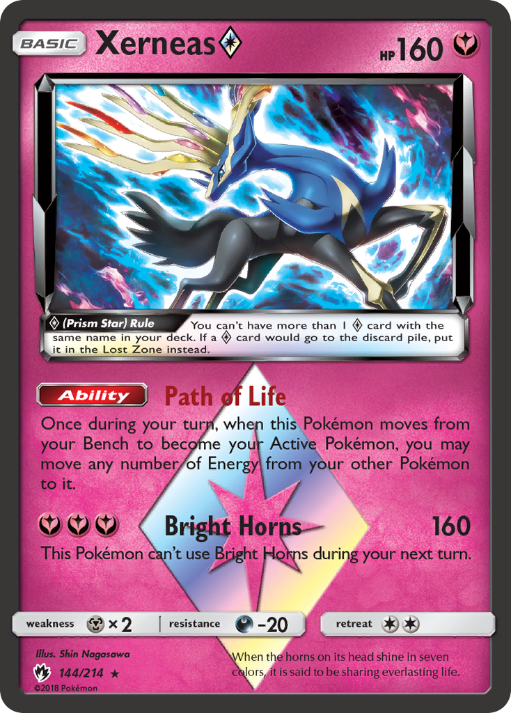 Xerneas (144/214) (Prism Star) [Sun & Moon: Lost Thunder] | Tabernacle Games