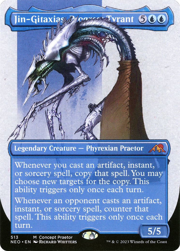 Jin-Gitaxias, Progress Tyrant (Borderless Concept Praetors) [Phyrexia: All Will Be One] | Tabernacle Games