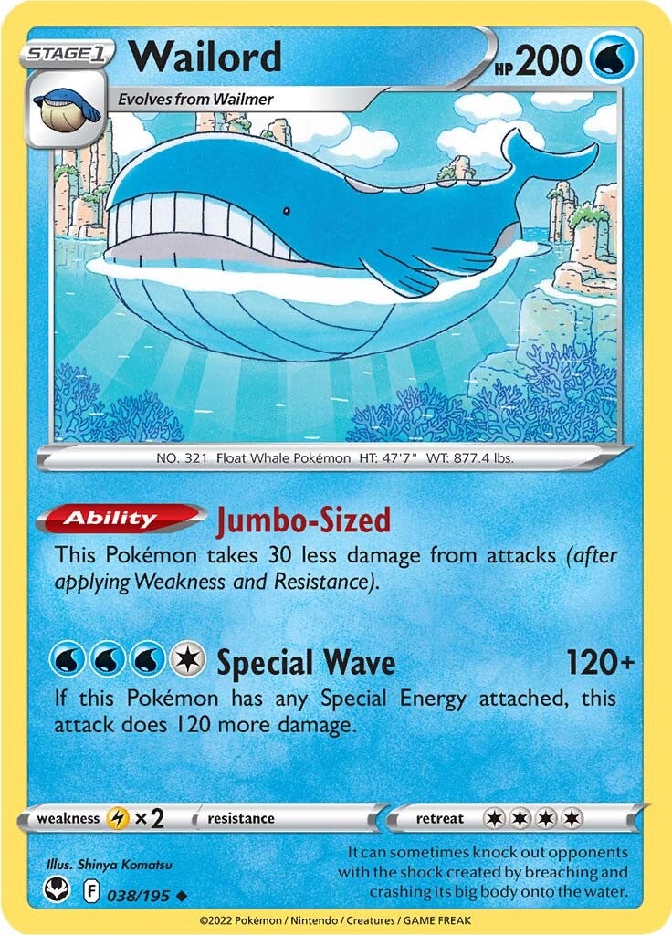 Wailord (038/195) [Sword & Shield: Silver Tempest] | Tabernacle Games