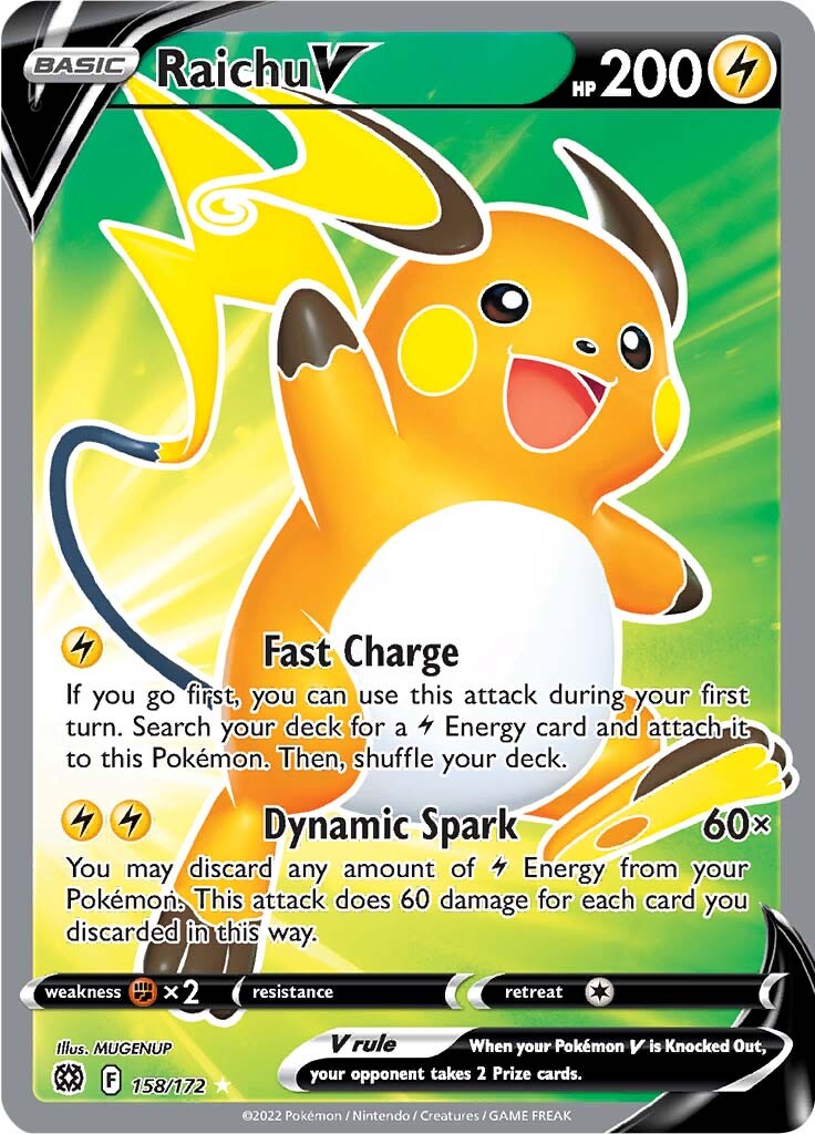 Raichu V (158/172) [Sword & Shield: Brilliant Stars] | Tabernacle Games