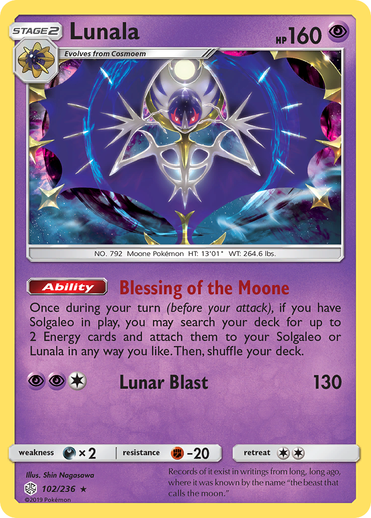 Lunala (102/236) [Sun & Moon: Cosmic Eclipse] | Tabernacle Games