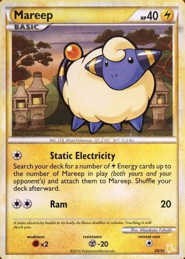 Mareep (20/30) [HeartGold & SoulSilver: Trainer Kit - Raichu] | Tabernacle Games