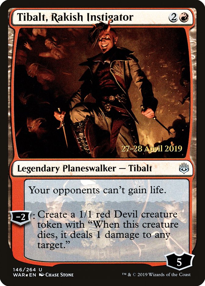 Tibalt, Rakish Instigator  [War of the Spark Prerelease Promos] | Tabernacle Games