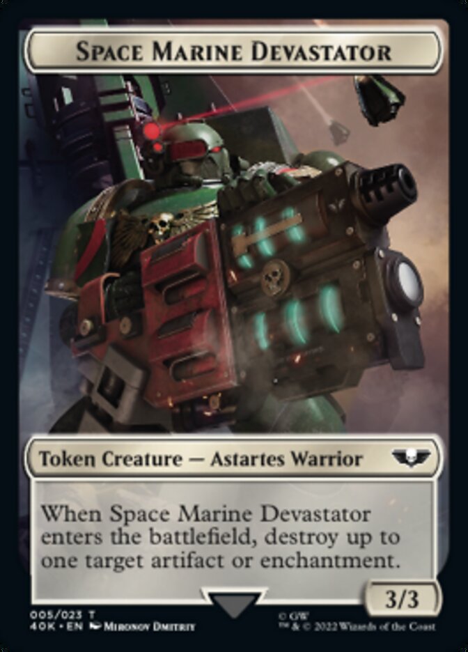 Soldier (002) // Space Marine Devastator Double-sided Token (Surge Foil) [Universes Beyond: Warhammer 40,000 Tokens] | Tabernacle Games