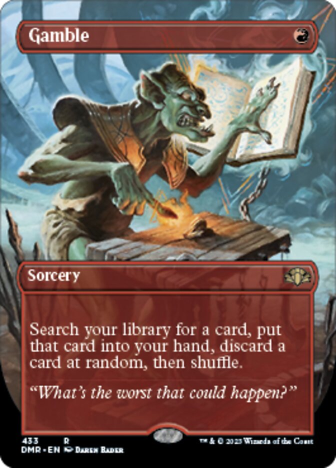 Gamble (Borderless Alternate Art) [Dominaria Remastered] | Tabernacle Games