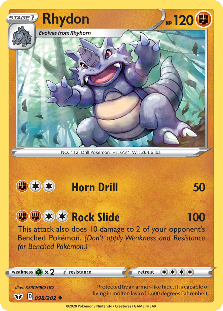 Rhydon (098/202) [Sword & Shield: Base Set] | Tabernacle Games