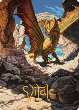 Ancient Brass Dragon Art Card (02) (Gold-Stamped Signature) [Commander Legends: Battle for Baldur's Gate Art Series] | Tabernacle Games