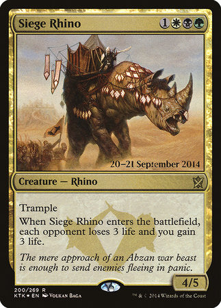 Siege Rhino [Khans of Tarkir Promos] | Tabernacle Games