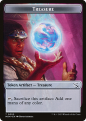 Treasure (20) // Teferi Akosa of Zhalfir Emblem Double-Sided Token [March of the Machine Tokens] | Tabernacle Games