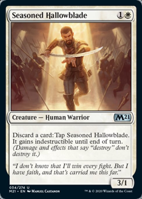 Seasoned Hallowblade [Core Set 2021] | Tabernacle Games