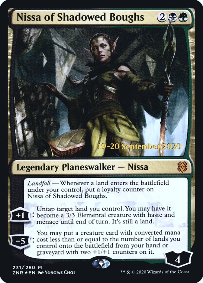 Nissa of Shadowed Boughs  [Zendikar Rising Prerelease Promos] | Tabernacle Games