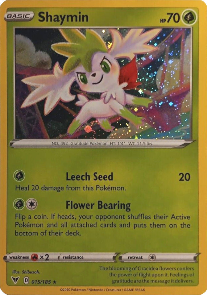 Shaymin (015/185) (Cosmos Holo) [Sword & Shield: Vivid Voltage] | Tabernacle Games