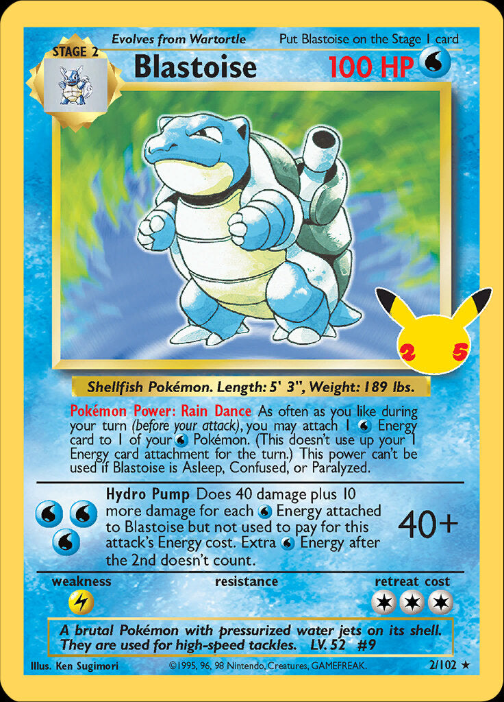 Blastoise (2/102) [Celebrations: 25th Anniversary - Classic Collection] | Tabernacle Games